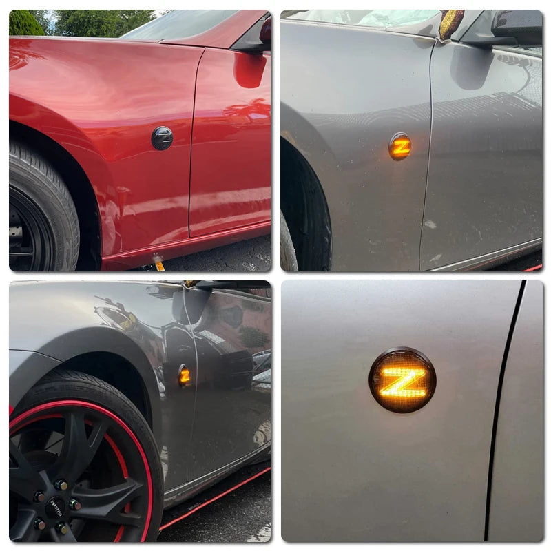 2Pcs LED Side Marker Light Dynamic Turn Signal Lamp For Nissan 370Z Z34 2009-2020 350Z Z33 2003-2009 Replace OEM 261601EK0A