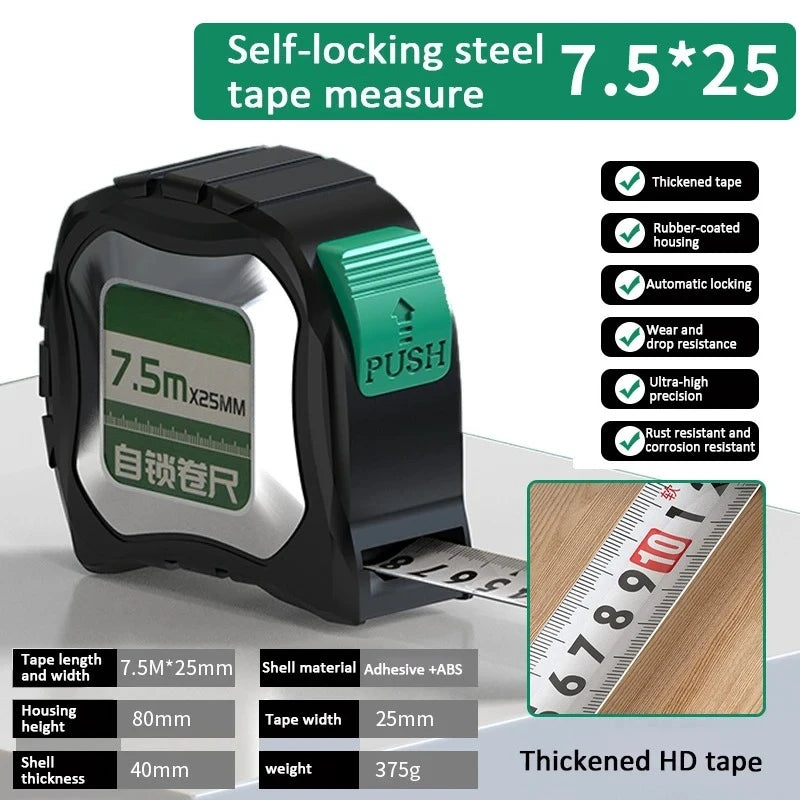 Measuring Tools Self-Locking Tape Measure Measure Thickened Metric Tape High Precision Steel Tape Measure Wear-resistant Ruler