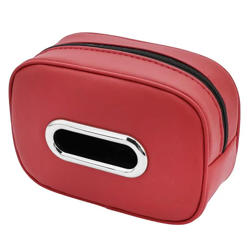 Nappa Leather Car Tissue Box Holder Sun Visor Backseat Center Console Napkin Storage Case