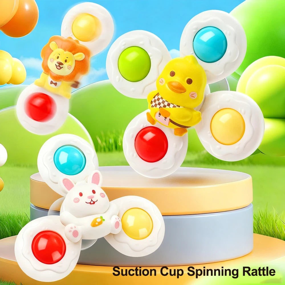 Suction Cup Spinner Toy Baby Bath Funny Game Educational Toy For Children Infant Sensory Stress Reliever Christmas Gifts for Kid