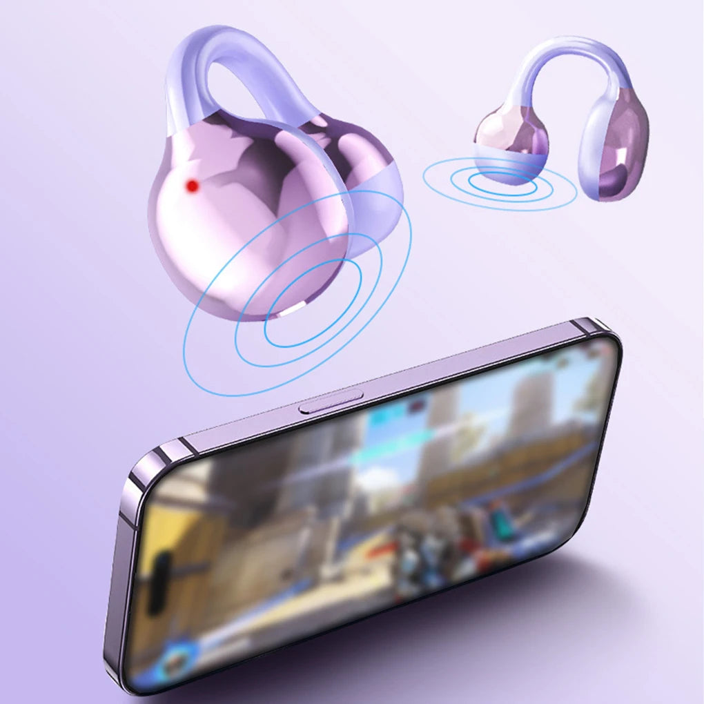 New Wireless Headphones Bluetooth Headset With Mic Handsfree Noise Canceling Earphones Clip Ear Music Sports Gaming Earplug
