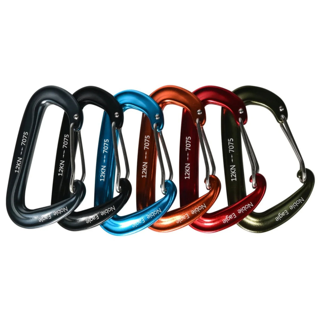 6PCS 12kN Tactical Carabiners Clips Set Heavy Duty Non-Locking Belt Hook For Bags Outdoor Hammock Climbing Accessories