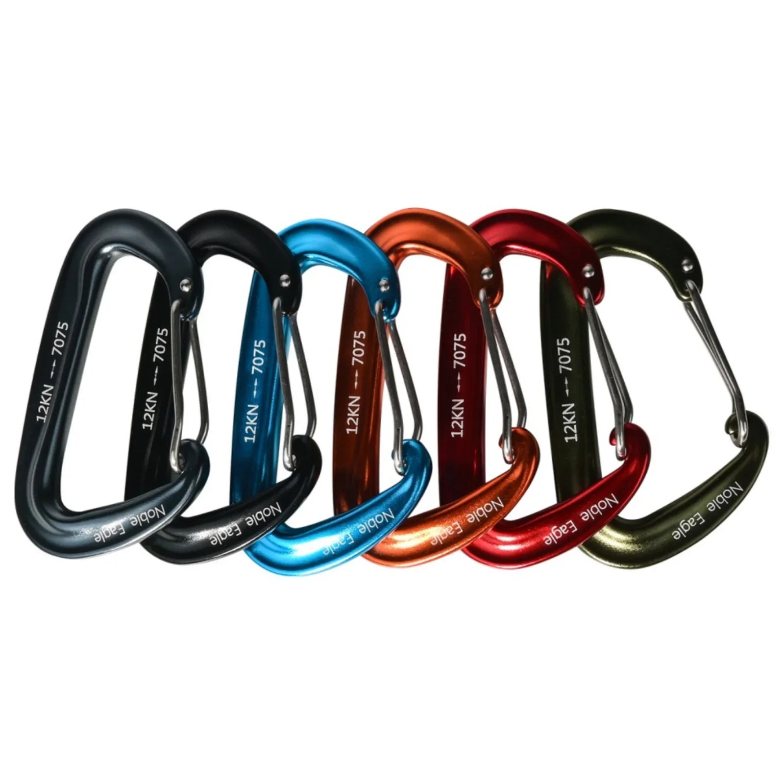 6PCS 12kN Tactical Carabiners Clips Set Heavy Duty Non-Locking Belt Hook For Bags Outdoor Hammock Climbing Accessories