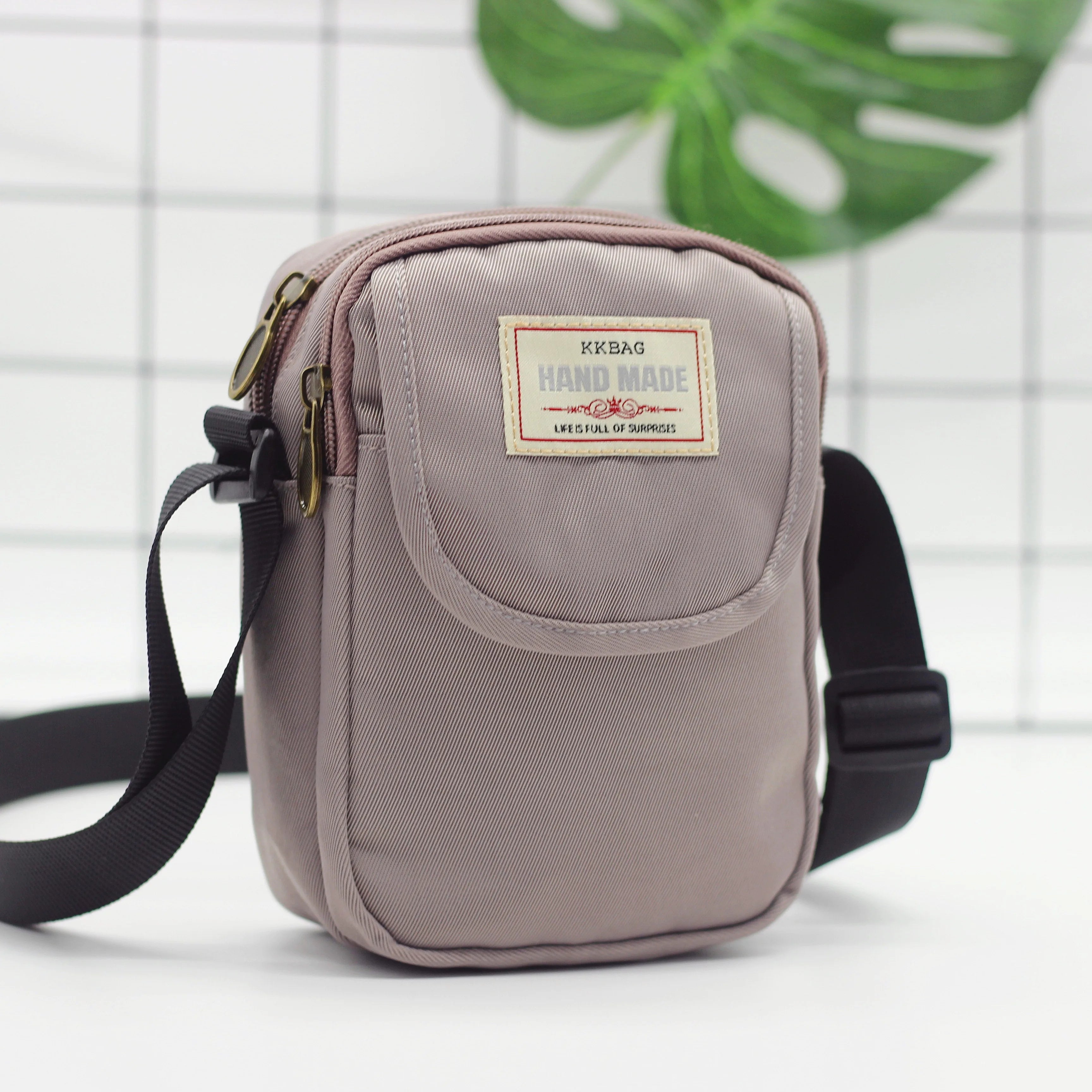 New trendy nylon shoulder bag for girls - large screen cross-body phone bag
