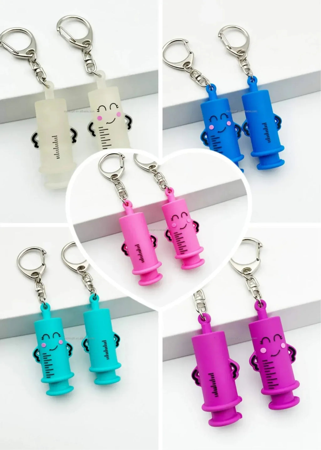 PVC Ampoule Bottle Opener Keychain Syringe-Shaped Cutter Nurse Doctor Aid Medication Vial Breaker Tool