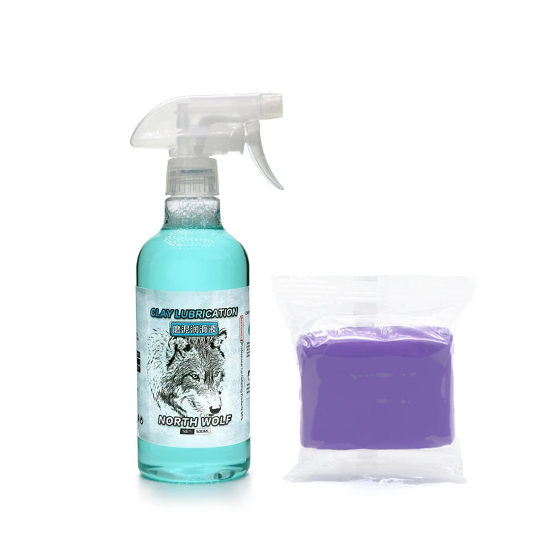 DETAILING 200G Car Clay Bar & 500ml Magic Synthetic Lubricant Set Auto Detailing Cleaning For Car Paint Wheel Hubes Glass