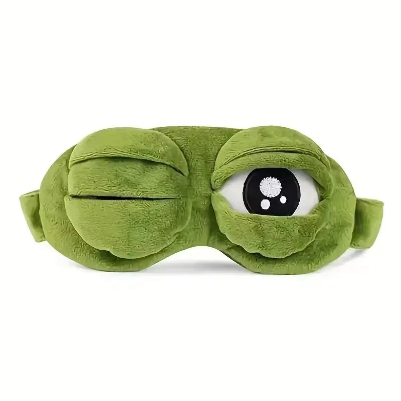 Frog shaped eye mask Party game funny eye mask Cartoon Plush Trendy Hair Accessories Soft Portable Blindfold Travel Eyepatch