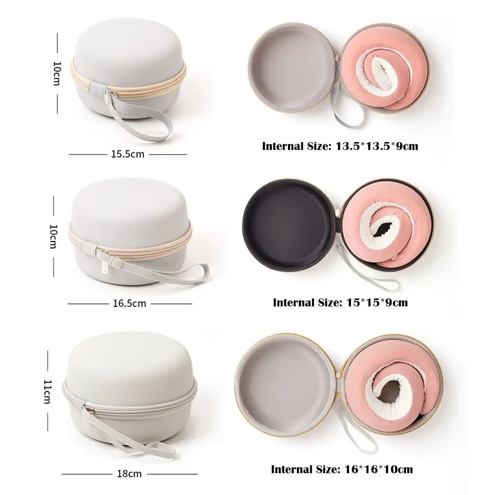 2024 EVA U Type Neck Pillow Case Round Hard Storage Bag Camping Porable Carry Pouch Travel