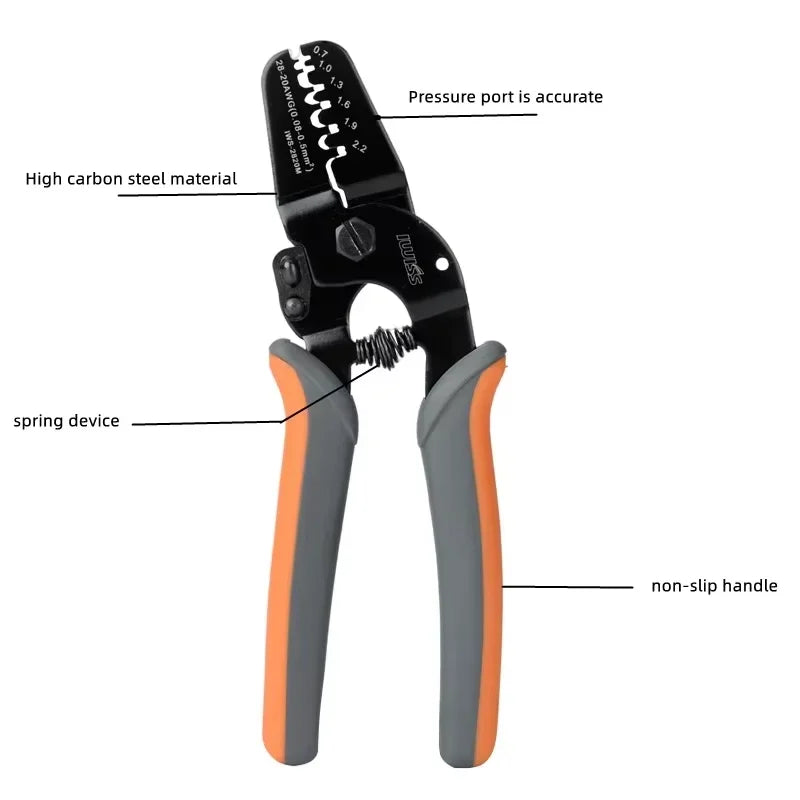 IWISS IWS-2820M Mini Micro Open Barrel Crimping Plier JAM MolexTyco JST Terminals and Connectors Mini Hand Crimper Tool
