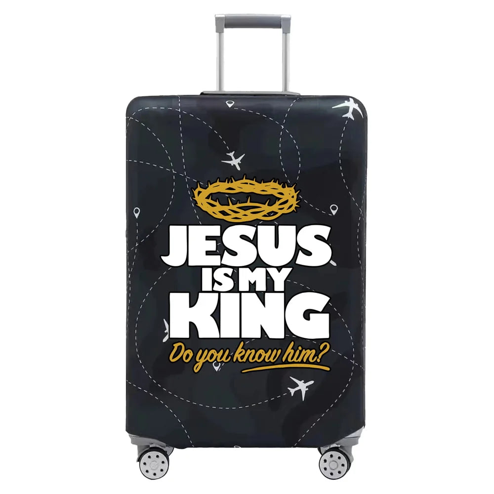 Luggage Cover Travel Suitcase Protective Cover Jesus Series Dust-Proof Thickened Elastic Fabric for 18-32inch Baggage Case