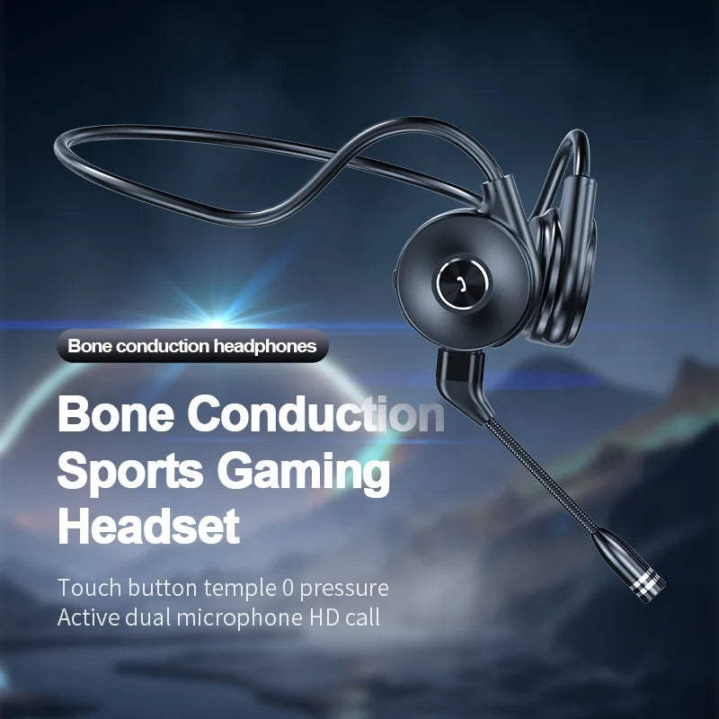 M1 Bone Conduction Bluetooth Earphones with True Stereo Earband Microphone for Running Sports Business Noice Cancelling Mic