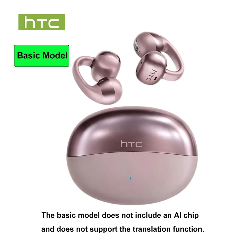 Wireless Earbud HTC NE56 Ear Clip Sport Earphone Bluetooth 360°Spatial Sound IPX5 Waterproof With HD Call 3D Audio Low Latency