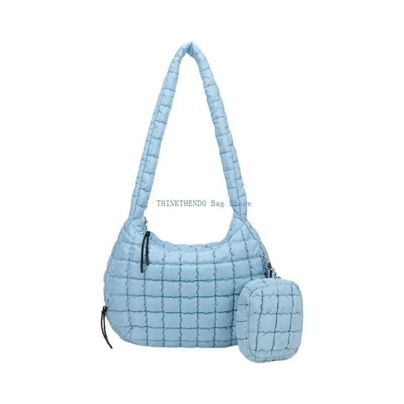 340D Quilted Puffer Bag Set for Women Lightweight Spacious Crossbody Satchel Purse