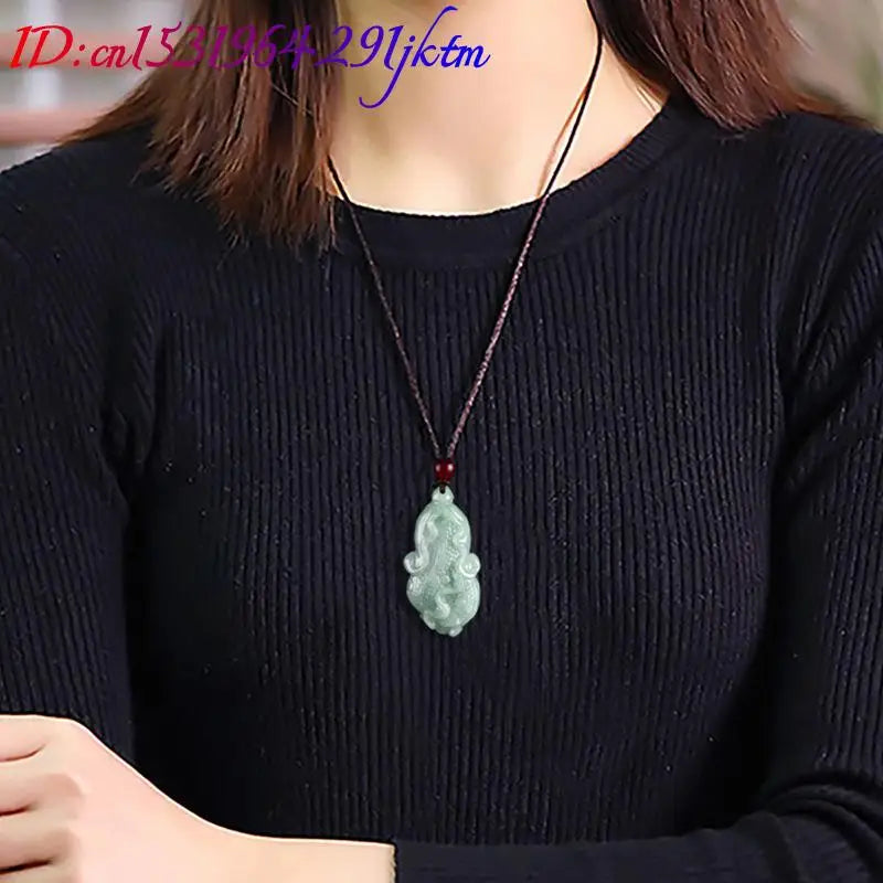 Green Burmese Jadeite Cabbage Pendant Necklace Vintage Luxury Real Jewelry Burmese Jade Gifts for Women Stone Natural Gemstone
