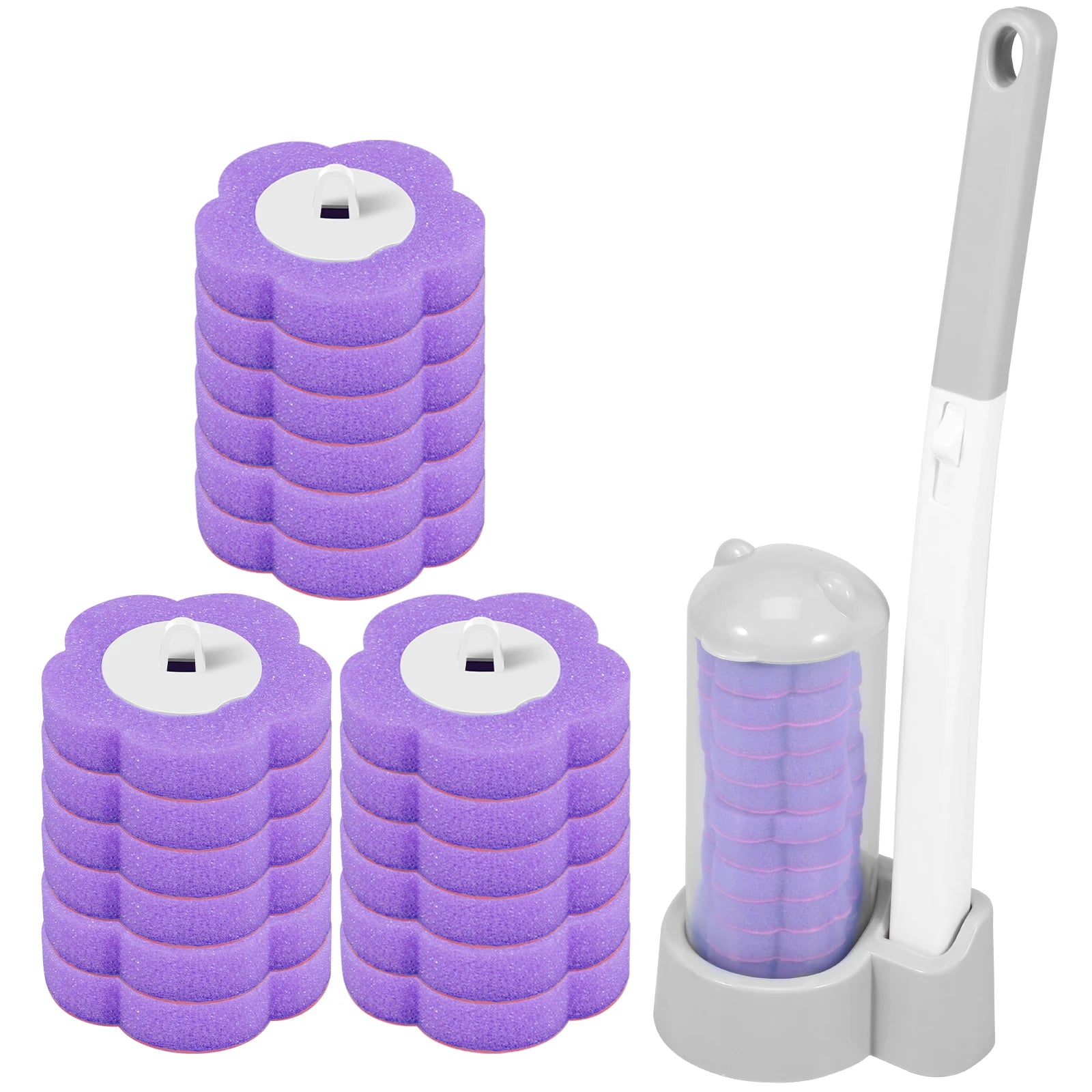 18/36Pcs Disposable Toilet Brush Wall Mounted Toilet Brush with Extended Handle Cleaning Set Replacement Head Wc Accessories New