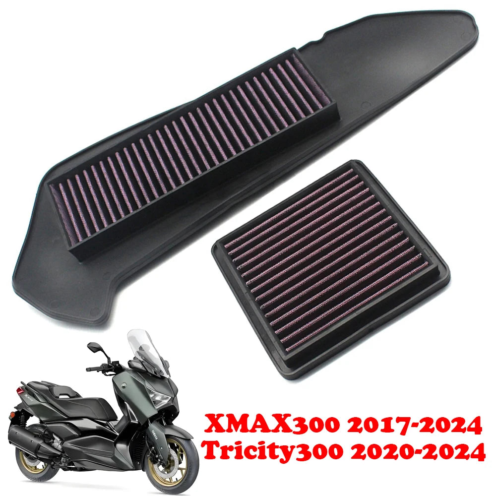 Motorcycle High Flow Air Filter Cleaner Air Intake Filter Element For Yamaha XMAX300 X-MAX 300 2017-2024 Tricity300 2020-2024