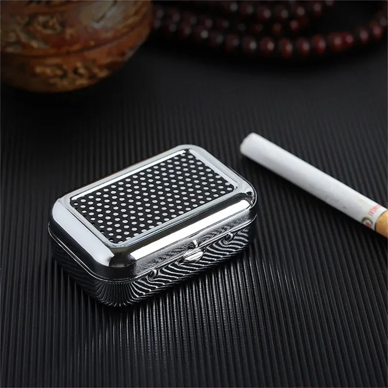 1/2 Pcs Car Portable Mini Metal Ashtray with Lockable Lid Desktop Ashtray Pocket Ashtray Men's Gift