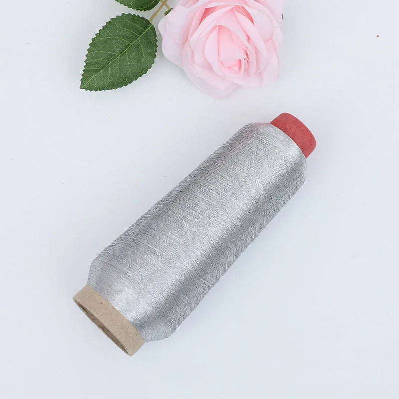 Metallic Thread Embroidery Gold Silver Machine Embroidery Threads Polyester Sewing Thread Spools for Embroidery