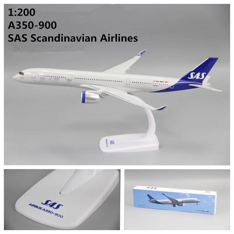 New 1/200 Scale A350-900 SAS Airline Airways Aircraft Assembly Plane With Base Model Airplanes Toy Collection Decoration Gifts