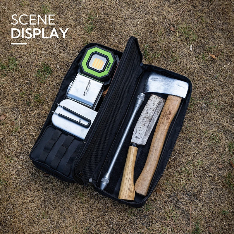 CAMPINGMOON Black Durable Waterproof Zipper Survival canvas Outdoor Portable Camping Storage Bag For Tent Pegs