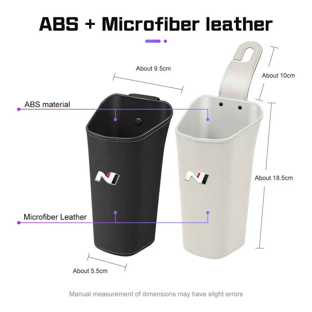 Car Seat Back Trash can For Hyundai N Line Sonata I20 Elantra Santafe Accent Tucson water cup holder Door Storage Bin Accessory