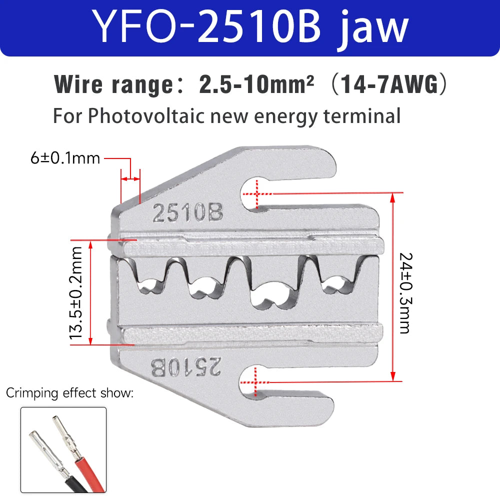 1 Pcs Crimping Jaws YFO 9 Inch Crimping Pliers Interchangeable Crimping Die For Tube/Insulated/Bare Terminals Replacement Die