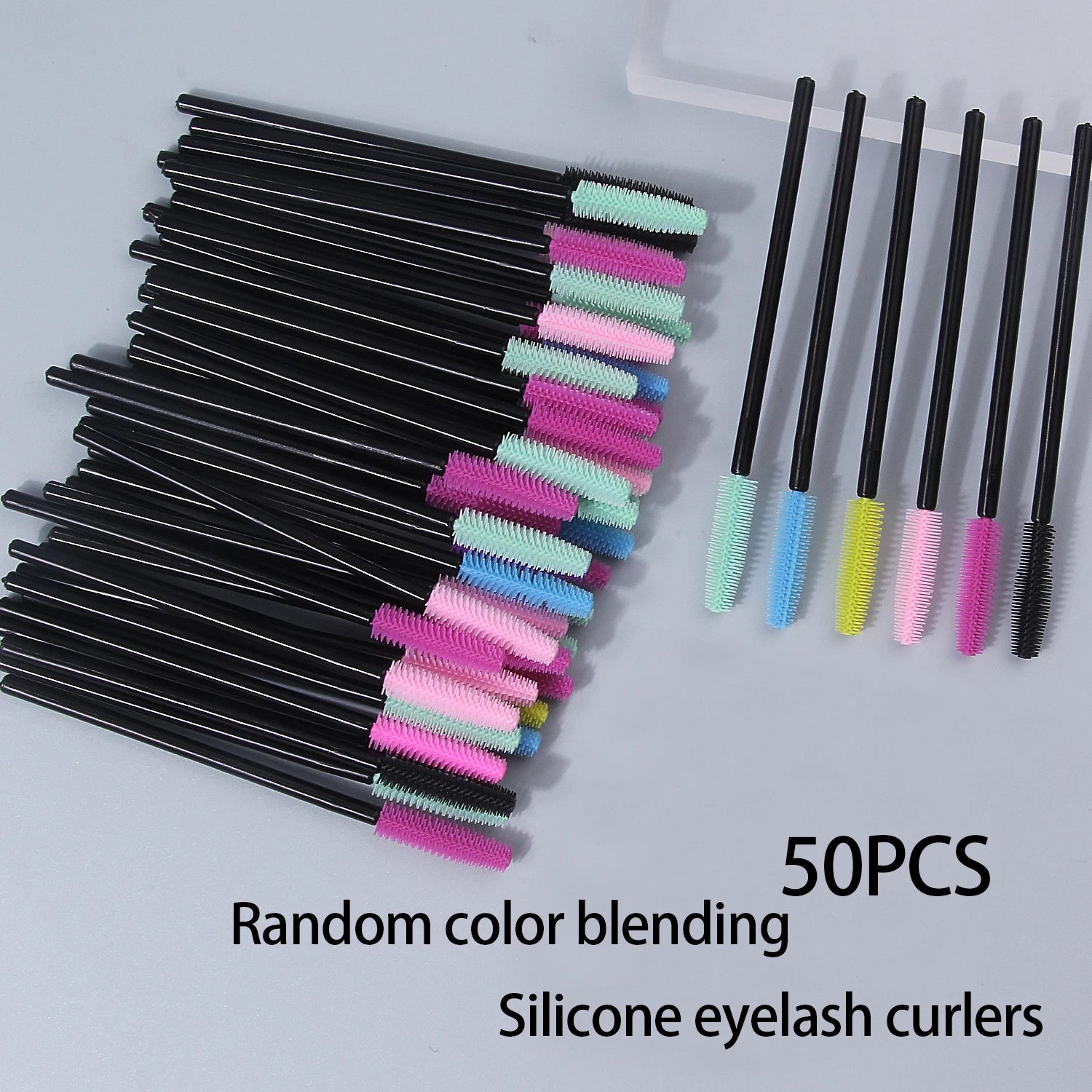 50pcs Reusable Crystal Rod Eyelash Brush Eyelash Comb Eyebrow Comb Eyelash Curl Spiral Multi Purpose Portable Makeup Brush
