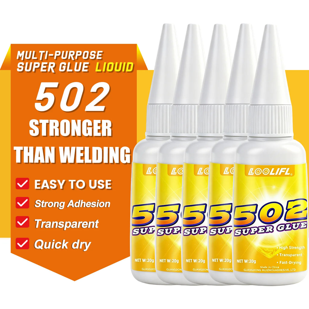 Transparent 502 Super Glue Instant Adhesive Multi Purpose Strong Bond Fast Drying For Shoe Plastic Repair DIY Craft Home Fixing