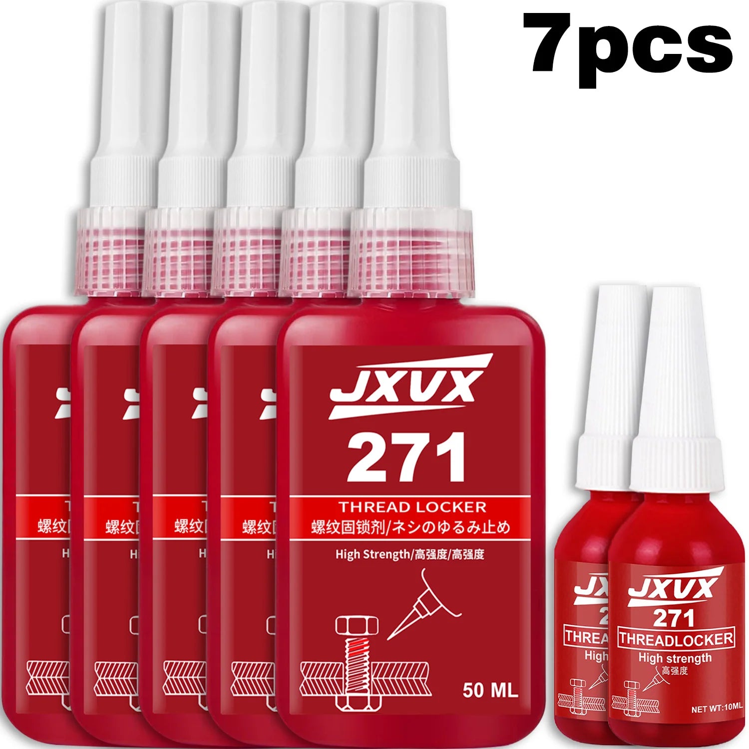 Threadlocker 243 blue 271 red Threadlocking adhesive compound Anaerobic adhesive Sealant Medium-to-high strength, oil-resistant, high-temperaturechoice for industrial machinery metal fasteners.