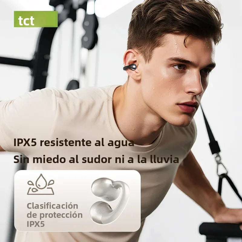 HTC NE56 Earphones Bluetooth V6.0 OWS Ear Clip Sports Wireless Headphones Noise Reduction Calls Ultra-light Earclip