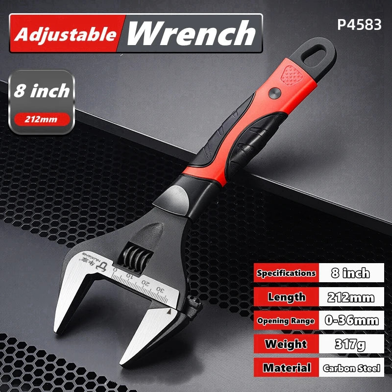 Adjustable Wrench Stainless Steel Universal Spanner Bathroom Wrench Large Open High Quality Plumbing Repair Tool Household