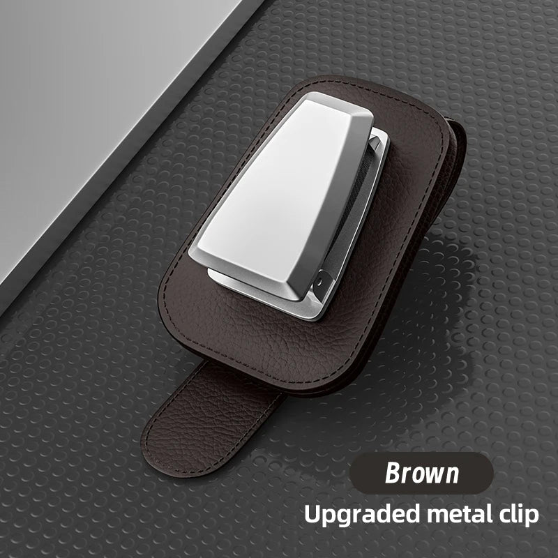 General Motors Glasses Clip Sunglasses Frame Soft Leather Metal Ticket Holder Multifunctional Glasses Mini Cars Accessories