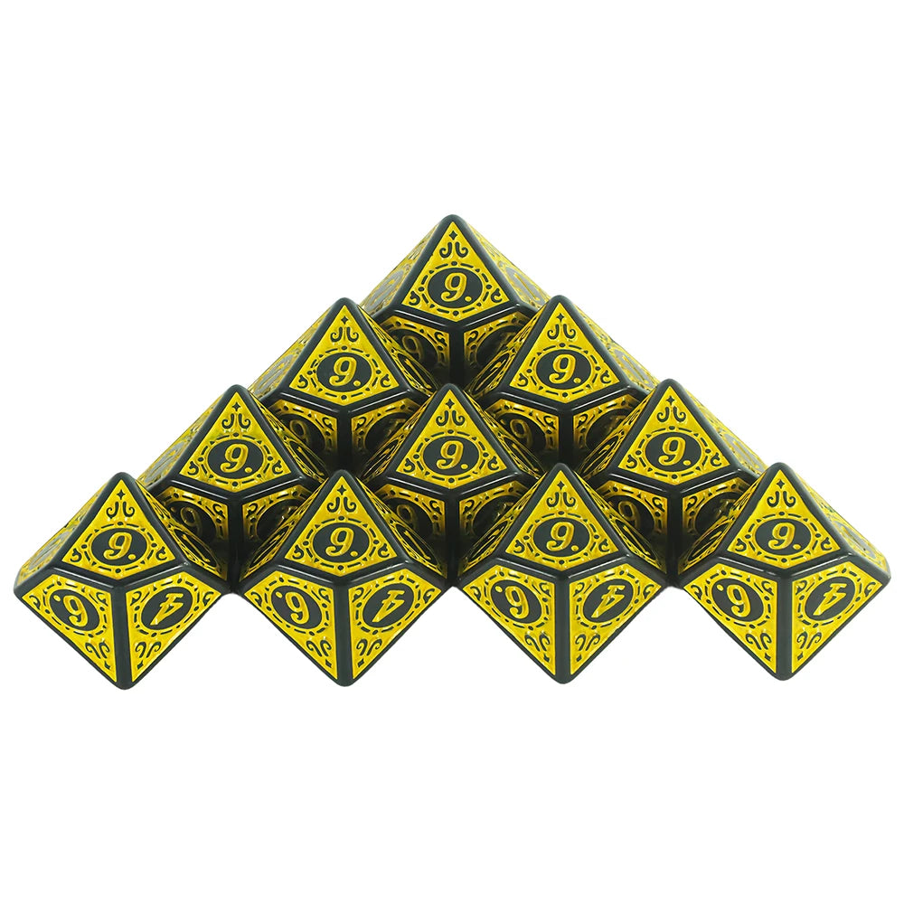 10 Sided Acrylic Dice D10 Polyhedral Dice Set for DND RPG Role Playing Table Games