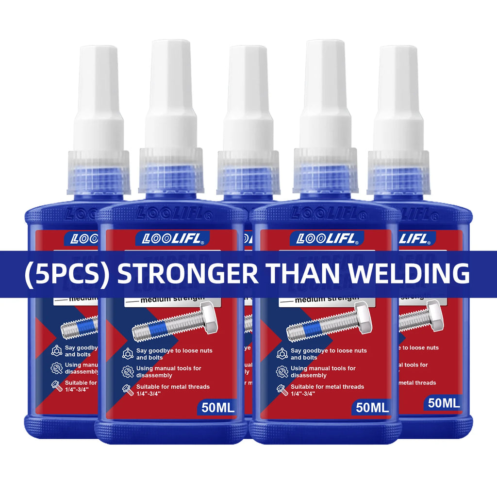50ML 5PCS Threadlocker Screw Glue Quickly Cured Thread Locking Agent Anaerobic Adhesive Corrosion-Resistant Anti-Loosening Glue