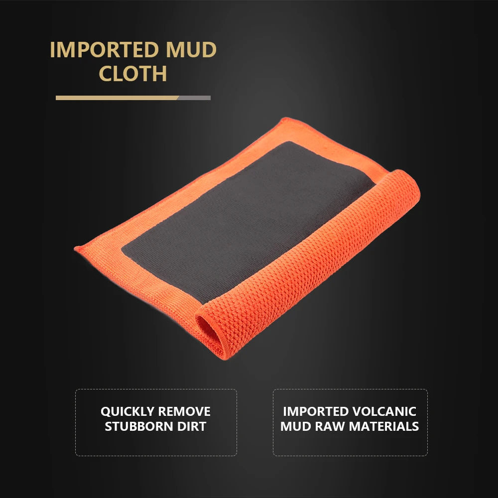 SPTA 1Pc Orange Clay Bar Towel Auto Detailing Cloth Microfiber Car Wash Mitt Clay 30cm*30cm
