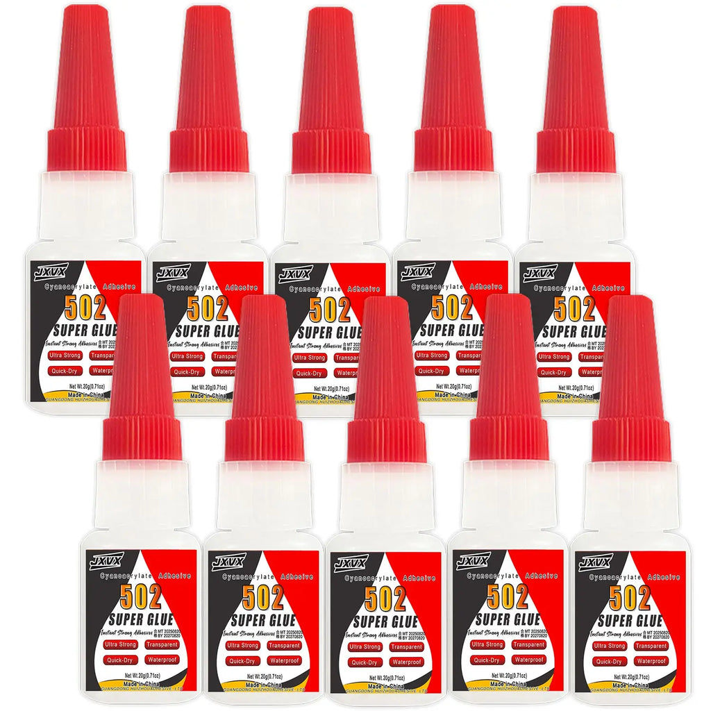 20g/50g Large Capacity 502 Super Glue extra strong, Cyanoacrylate Adhesive, Instant Quick Drying Cyanoacrylate Adhesive, Leather, Rubber, Glass, Wood, Metal, Liquid Glue Tool, Includes dispenser ,1-10pcs.