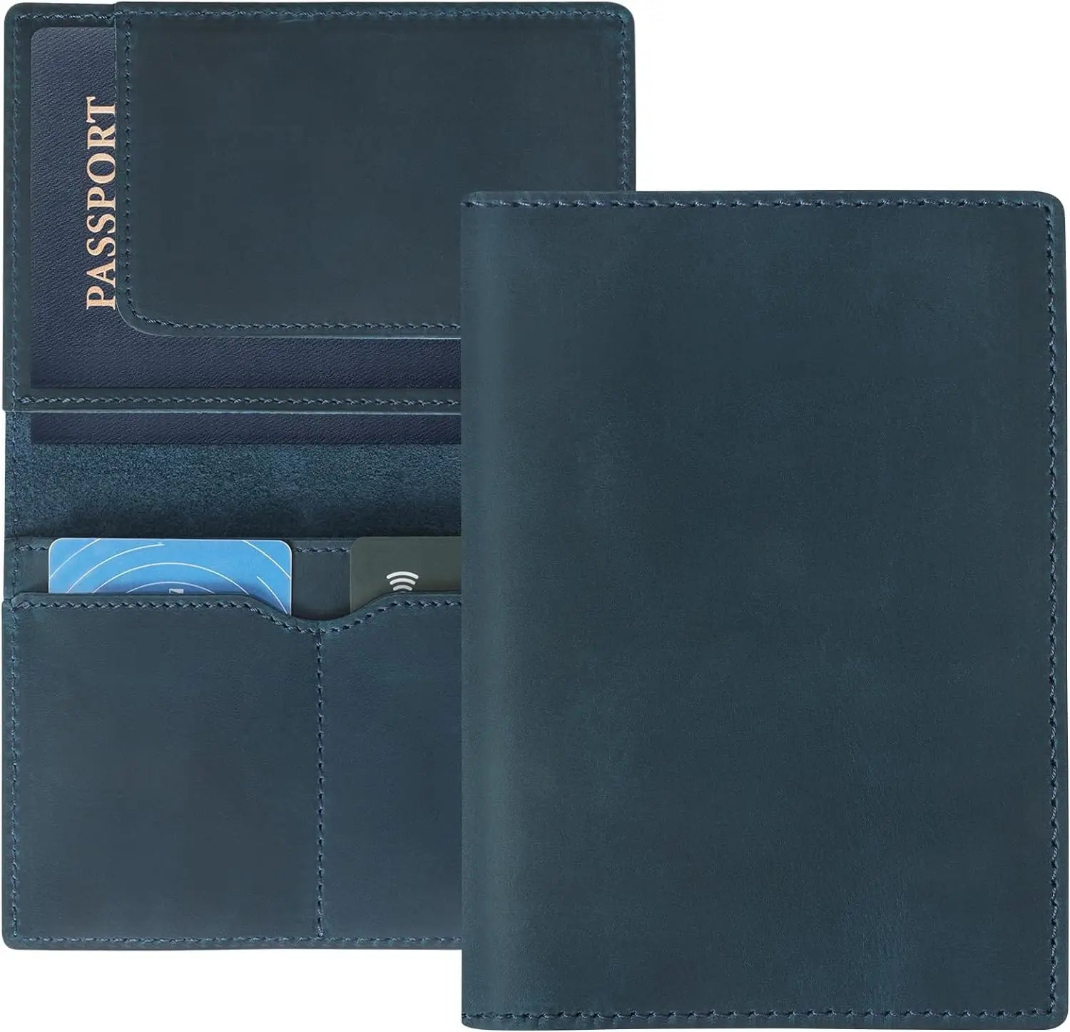 AIGUONIU Leather Passport Holder Travel Wallet Cover Case for Men and Women Leather Travel Documents Organizer Protector
