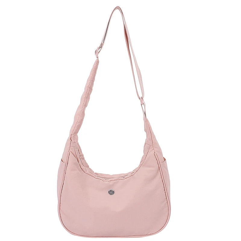 Casual Canvas Dumpling Bag Women's Summer Crossbody Bag Fashionable Underarm Bag Soft Nylon Material Easy to Clean Daily Use