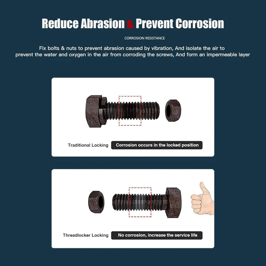 50mlRed Thread Locking Agent - a detachable metal thread locking adhesive used on nuts, bolts and fasteners to prevent loosening