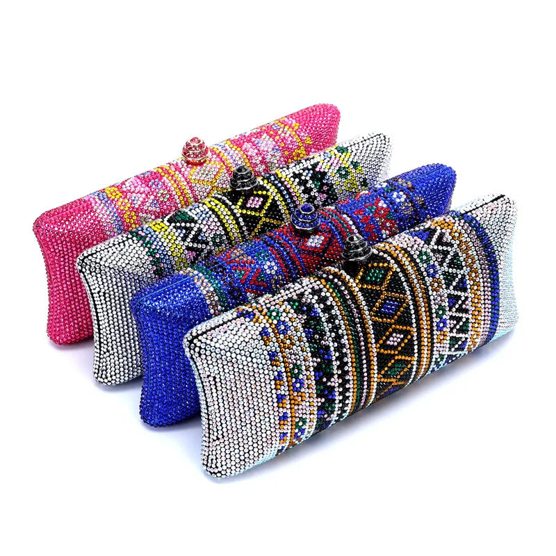 Women's Sparkling Rhinestone Dragonfly Evening Clutch Bag Glamorous Beaded Design for Parties & Events Can Be Matched with Shoe