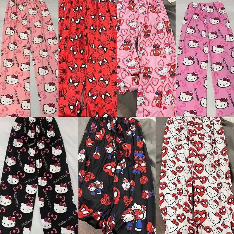 Spring Autumn Thin Hello Kitty Printed Women's Pajama Pants Summer Popular Loose Casual Pants Cartoon Home Casual Walking Pants