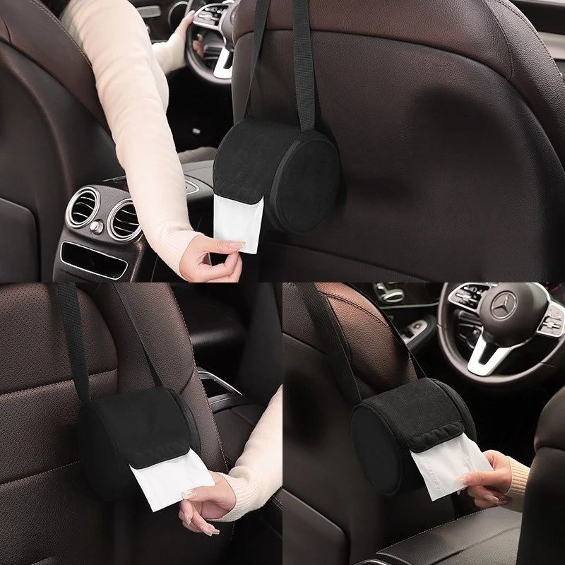 Car tissue box Car seat hanging tissue pumping Car jewelry Premium tissue hanging bag Car pumping box, Home Decor