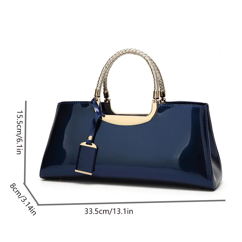 2026 New Trendy Patent Leather Glossy Crossbody Bag, Simple and Versatile Handbag, Women's Evening Bag