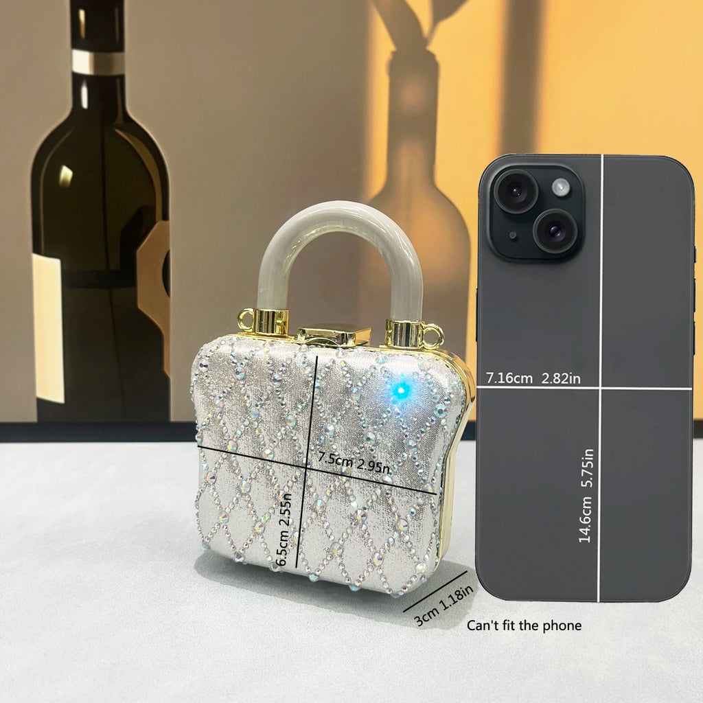 Luxury Designer mini small shoulder bags Evening bag Purses and handbag funny shape Clutch purse Party Sparkling rhinestone