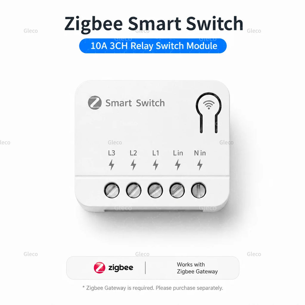 Zigbee TUYA 1/2/3Gang Mini Smart Switch Module 10A/16A DIY Relay Switches Breaker Works With Alexa Google Home Assistant 2MQTT