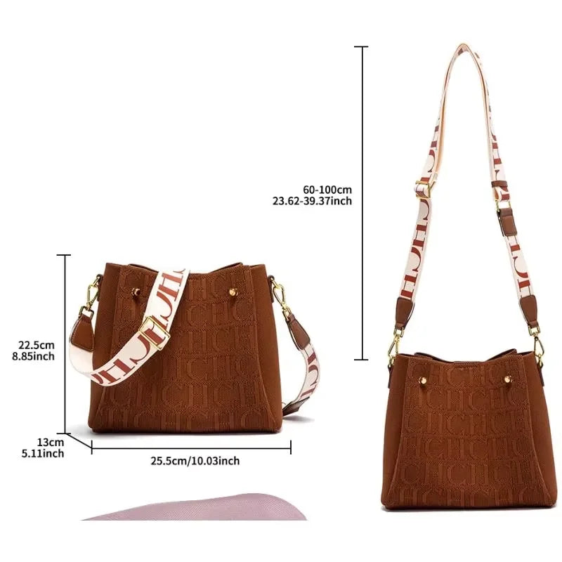 CH Autumn Winter Classic Crossbody Bag Brand Temperament Fashionable Casual Large Capacity Women's Shoulder Bag
