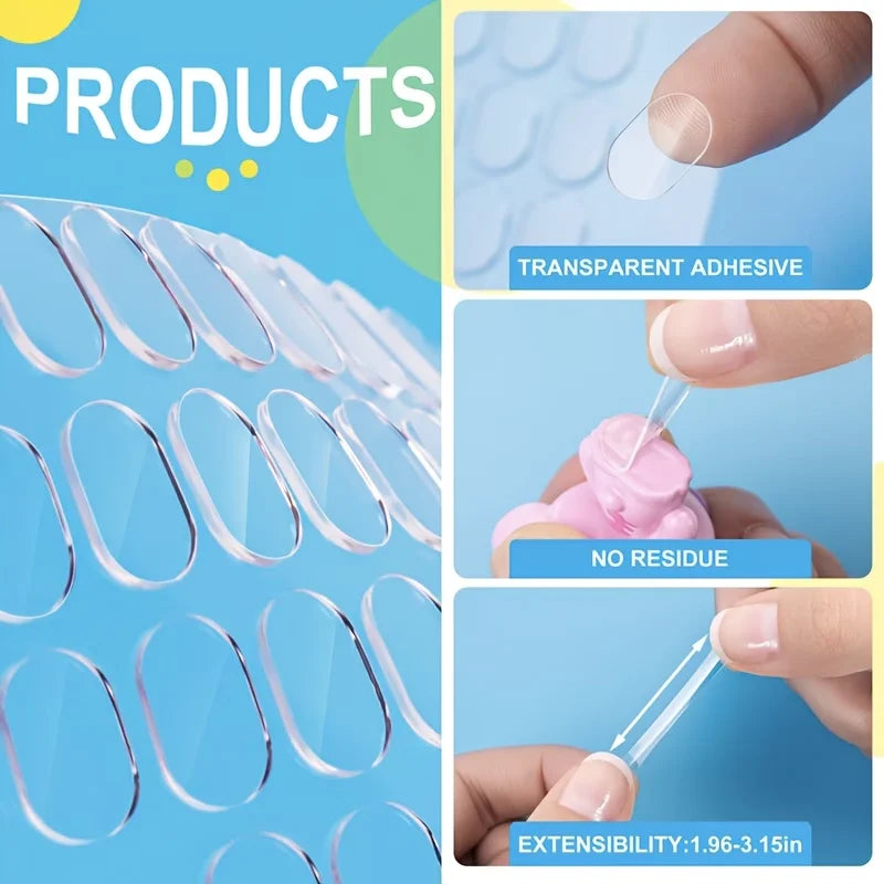 Removable Double Sided Gel Glue Pads Clear Sticky Glue for Plastic Surfaces Action Figures Posters Wall Hanging Dots