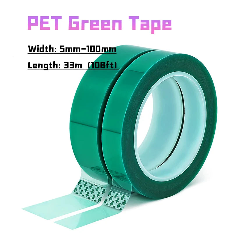 Peijian Pet Green Tape High Temperature Heat Resistant Tape 33m ( For Sublimation Heat Transfer And Diy Craft Applications
