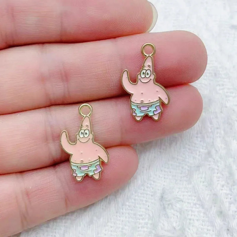 10pcs Cartoon Anime DIY Jewelry Accessories Alloy Drip Oil Pendant Keychain Earrings Bag Pendant
