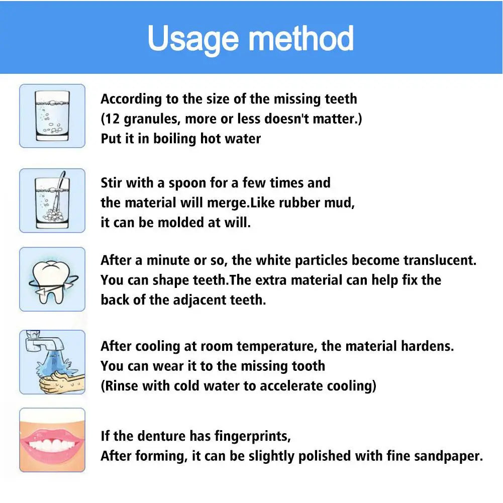 Teeth Repair Glue 30ml for Fixing The Missing and Broken Tooth Replacements Temporary Moldable False Teeth Dental Repair Ki U9Y7